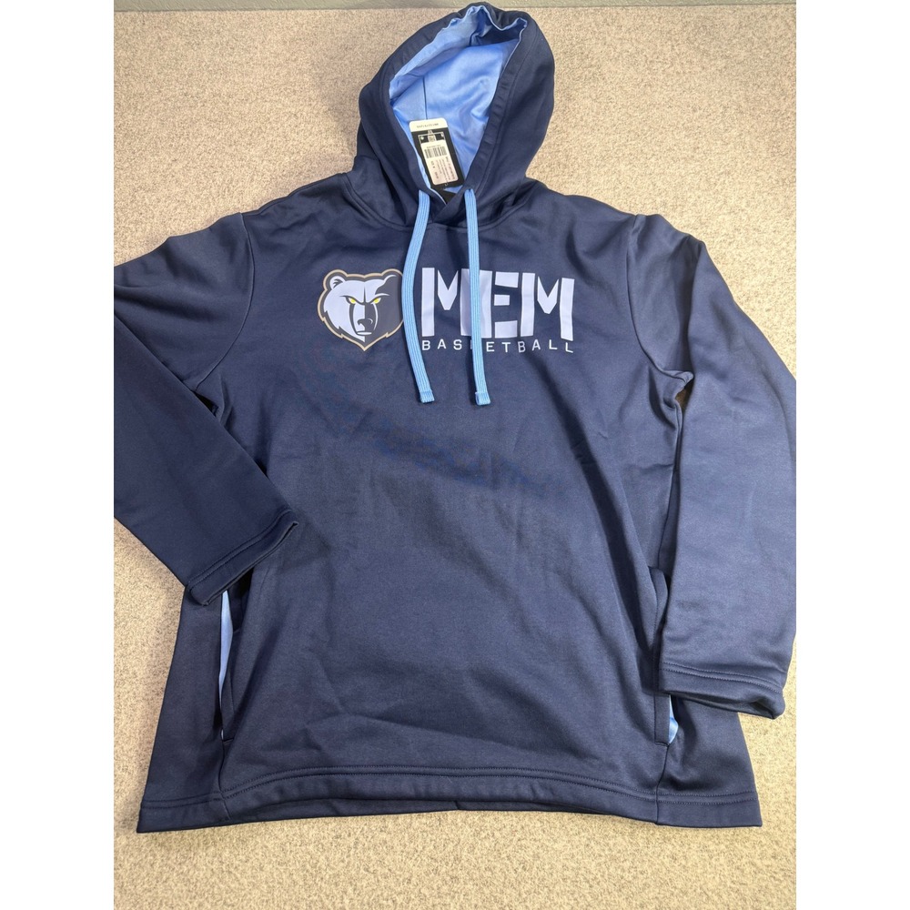 Logo Athletic Memphis Grizzlies NBA Basketball Hoodie Navy Blue Mens Medium NWT